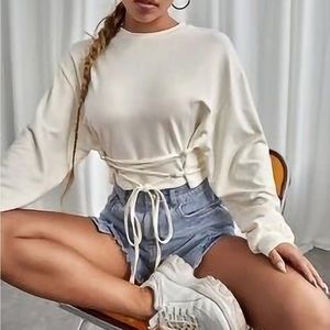 Front tie sweatshirt